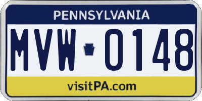 PA license plate MVW0148