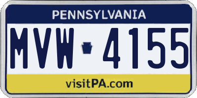 PA license plate MVW4155