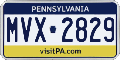 PA license plate MVX2829