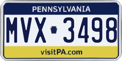 PA license plate MVX3498