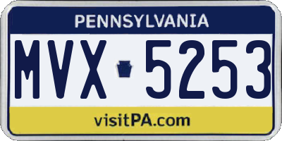 PA license plate MVX5253
