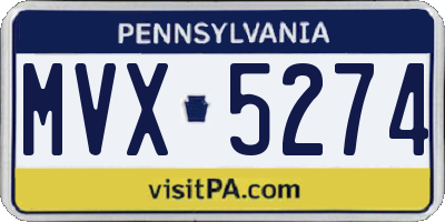 PA license plate MVX5274