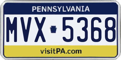 PA license plate MVX5368