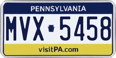 PA license plate MVX5458
