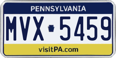 PA license plate MVX5459