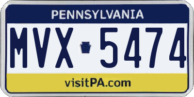 PA license plate MVX5474