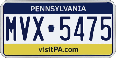 PA license plate MVX5475