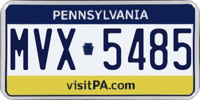 PA license plate MVX5485