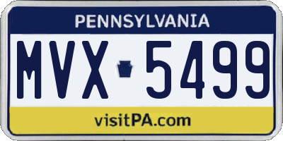 PA license plate MVX5499
