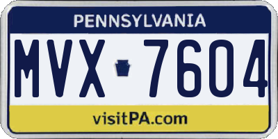 PA license plate MVX7604