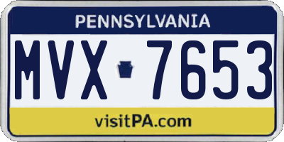 PA license plate MVX7653