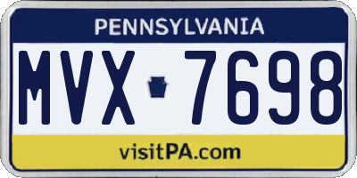 PA license plate MVX7698