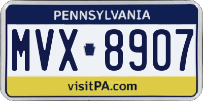 PA license plate MVX8907