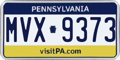PA license plate MVX9373