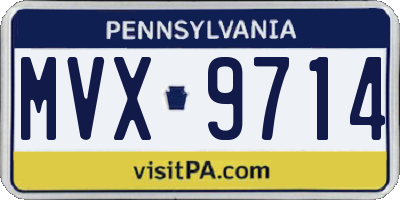 PA license plate MVX9714