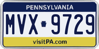 PA license plate MVX9729