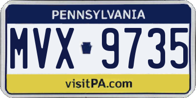 PA license plate MVX9735