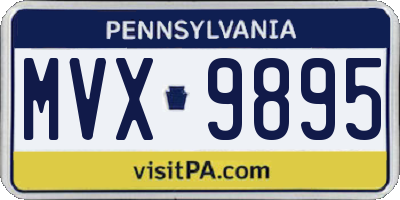 PA license plate MVX9895