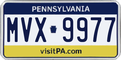 PA license plate MVX9977