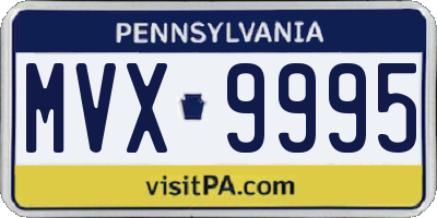 PA license plate MVX9995