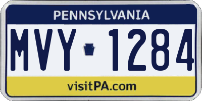 PA license plate MVY1284