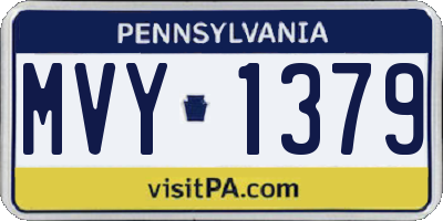 PA license plate MVY1379