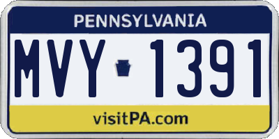 PA license plate MVY1391