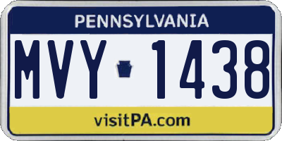 PA license plate MVY1438