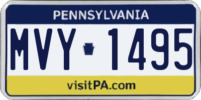 PA license plate MVY1495