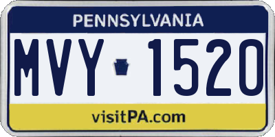 PA license plate MVY1520