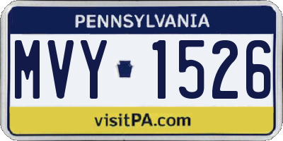 PA license plate MVY1526