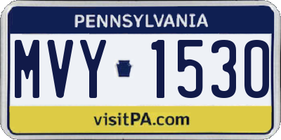 PA license plate MVY1530