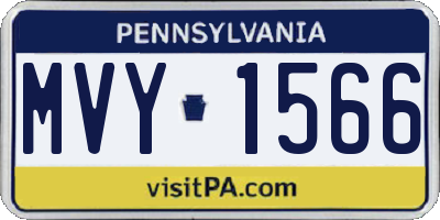 PA license plate MVY1566