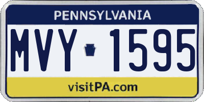 PA license plate MVY1595