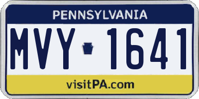 PA license plate MVY1641