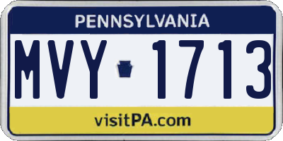 PA license plate MVY1713