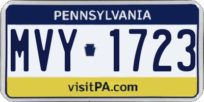PA license plate MVY1723