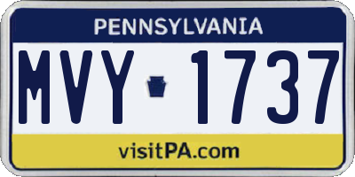 PA license plate MVY1737