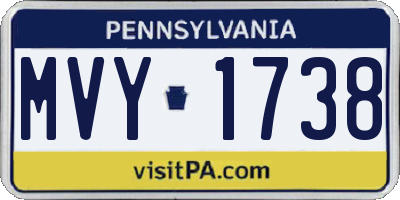 PA license plate MVY1738