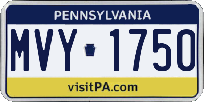PA license plate MVY1750
