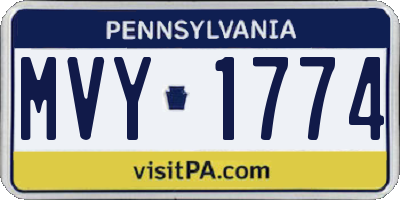 PA license plate MVY1774