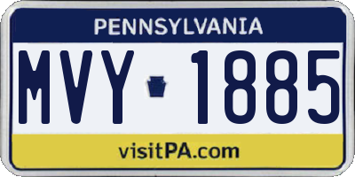 PA license plate MVY1885