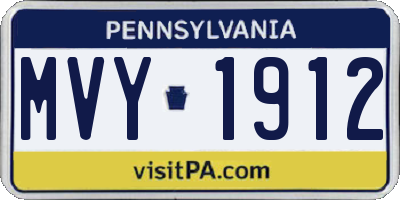 PA license plate MVY1912