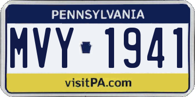 PA license plate MVY1941