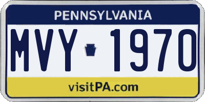 PA license plate MVY1970