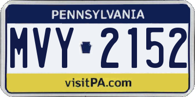 PA license plate MVY2152