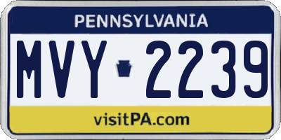 PA license plate MVY2239