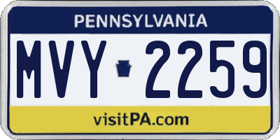 PA license plate MVY2259