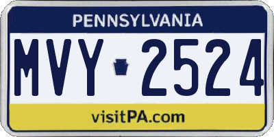 PA license plate MVY2524