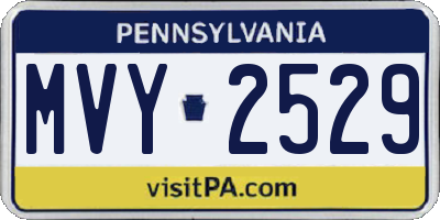 PA license plate MVY2529